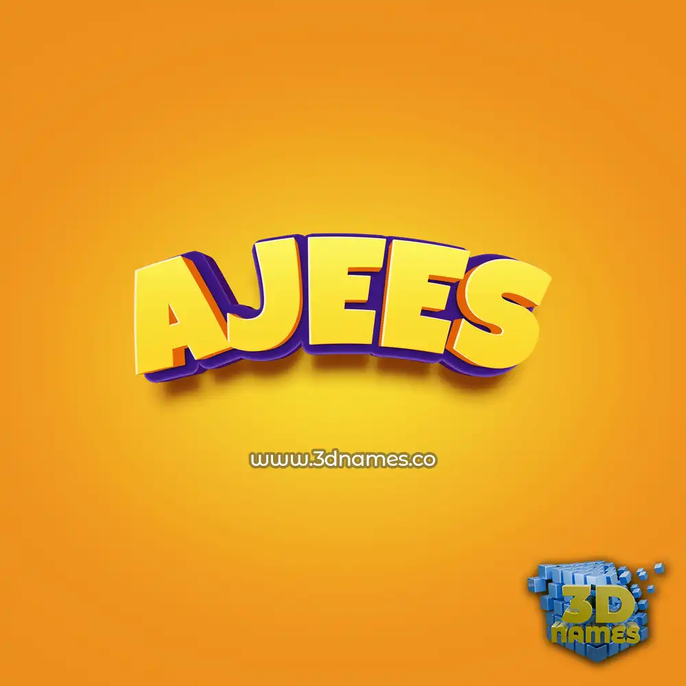ajees in Orange Toon style - 3D name wallpaper