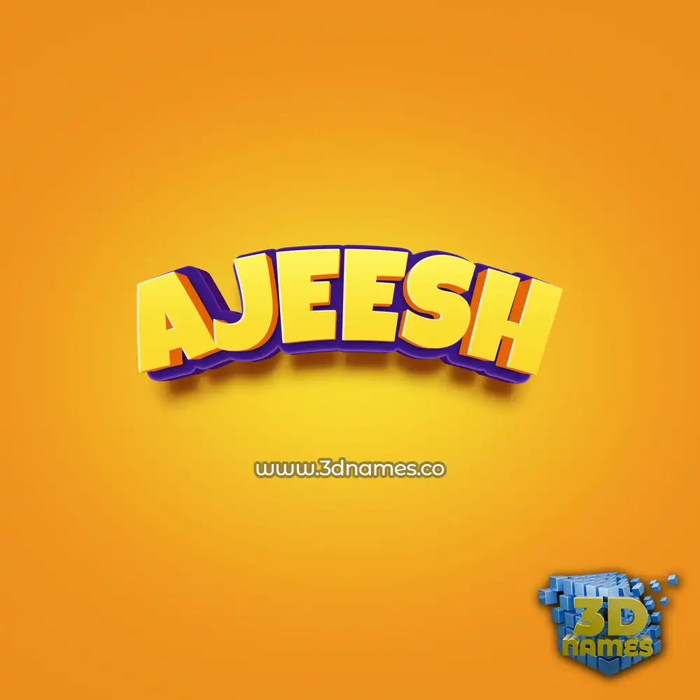 ajeesh in Orange Toon style - 3D name wallpaper