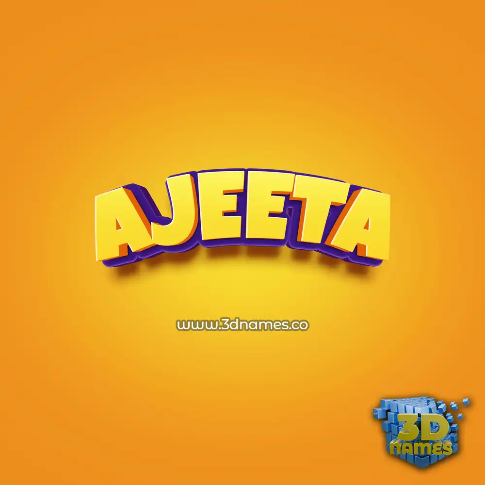 ajeeta in Orange Toon style - 3D name wallpaper