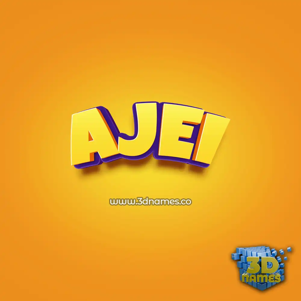 ajei in Orange Toon style - 3D name wallpaper