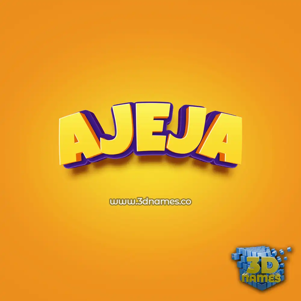 ajeja in Orange Toon style - 3D name wallpaper