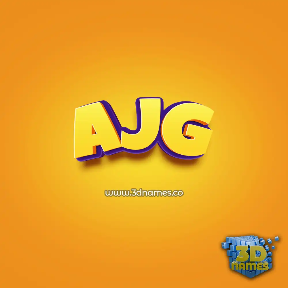 ajg in Orange Toon style - 3D name wallpaper