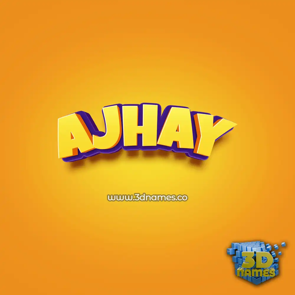 ajhay in Orange Toon style - 3D name wallpaper