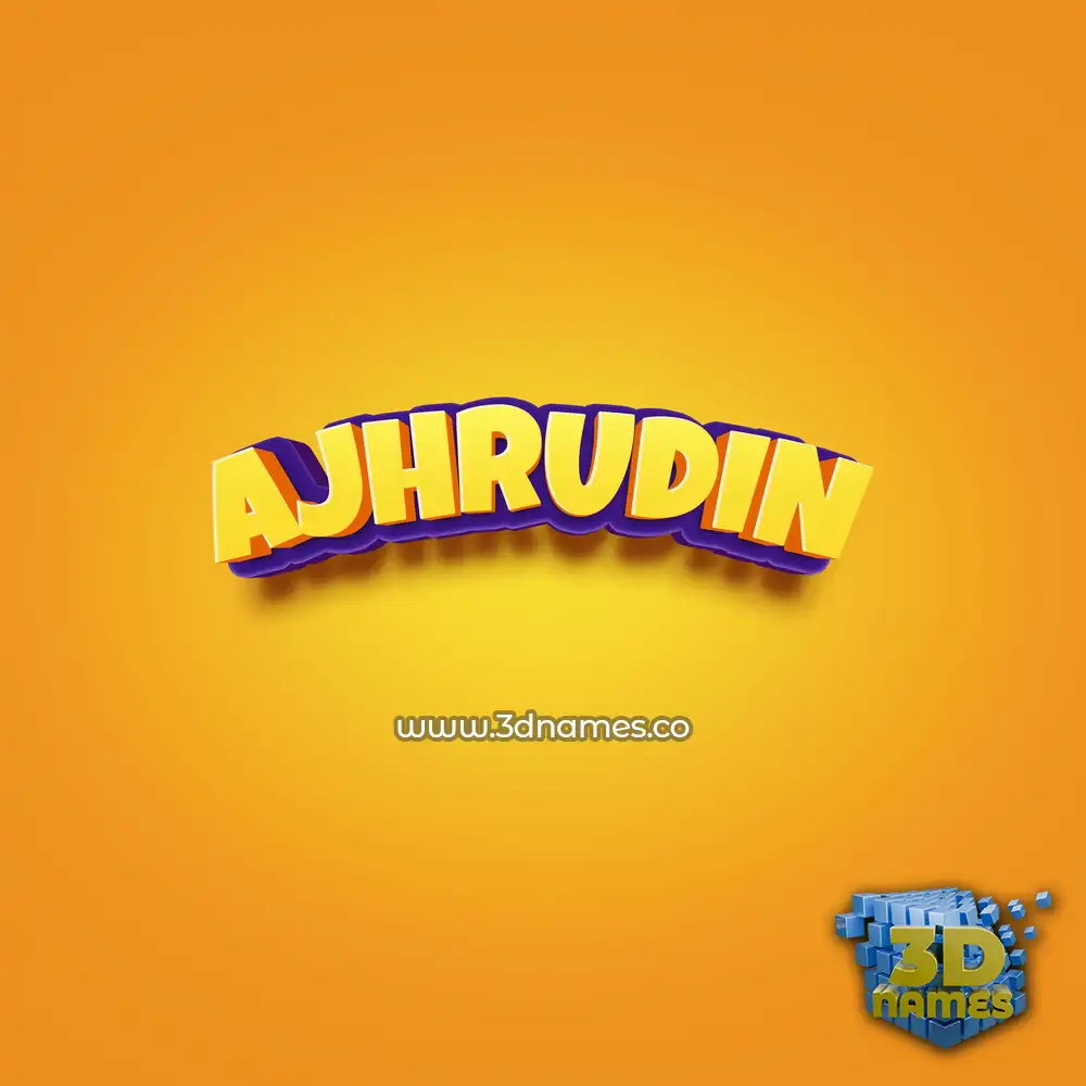 ajhrudin in Orange Toon style - 3D name wallpaper