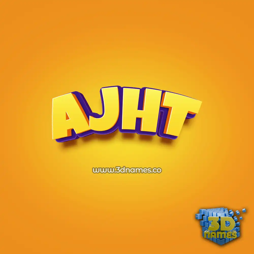 ajht in Orange Toon style - 3D name wallpaper