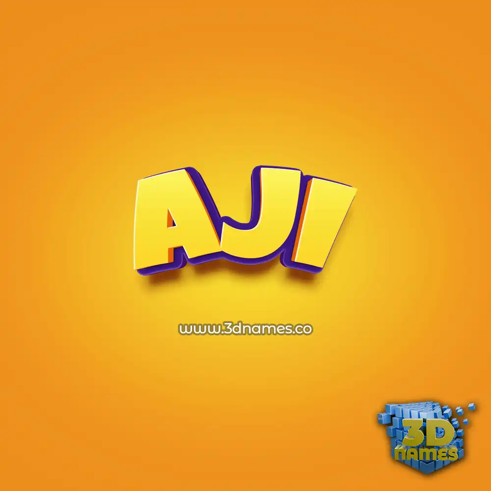 aji in Orange Toon style - 3D name wallpaper