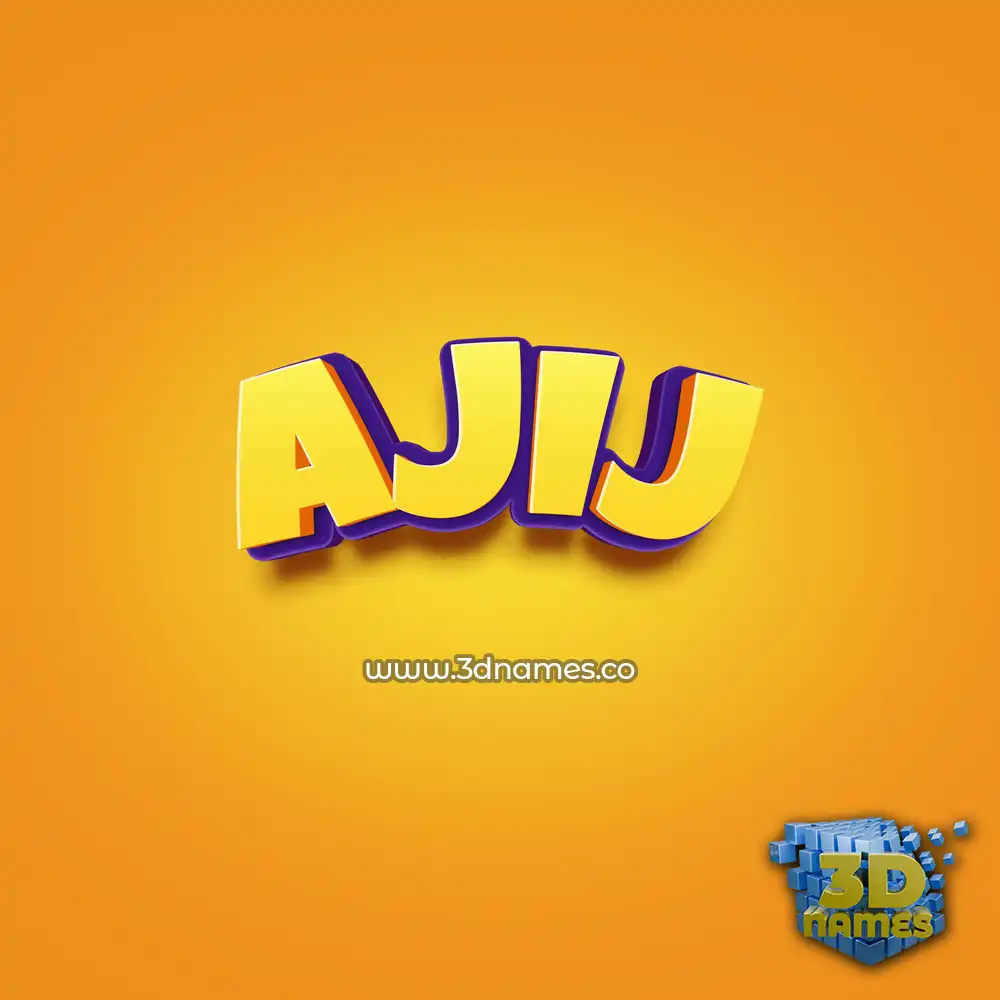 ajij in Orange Toon style - 3D name wallpaper