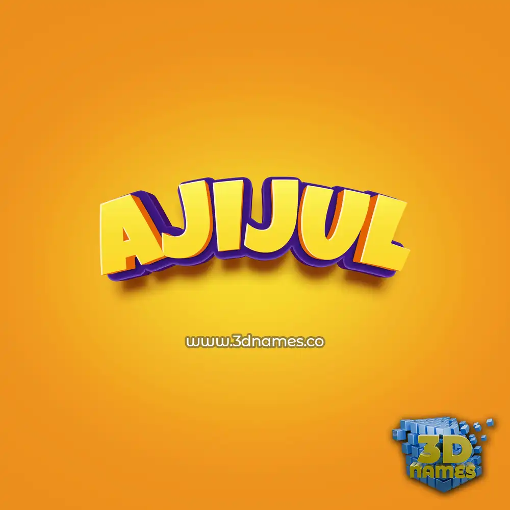 ajijul in Orange Toon style - 3D name wallpaper
