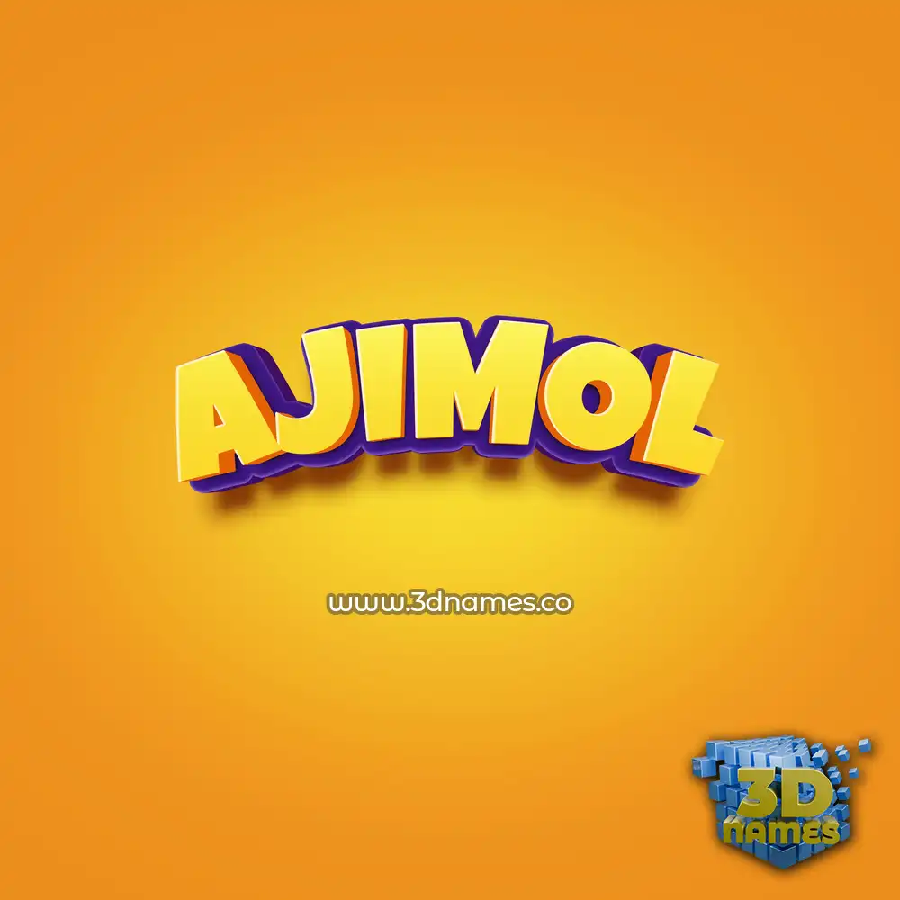 ajimol in Orange Toon style - 3D name wallpaper