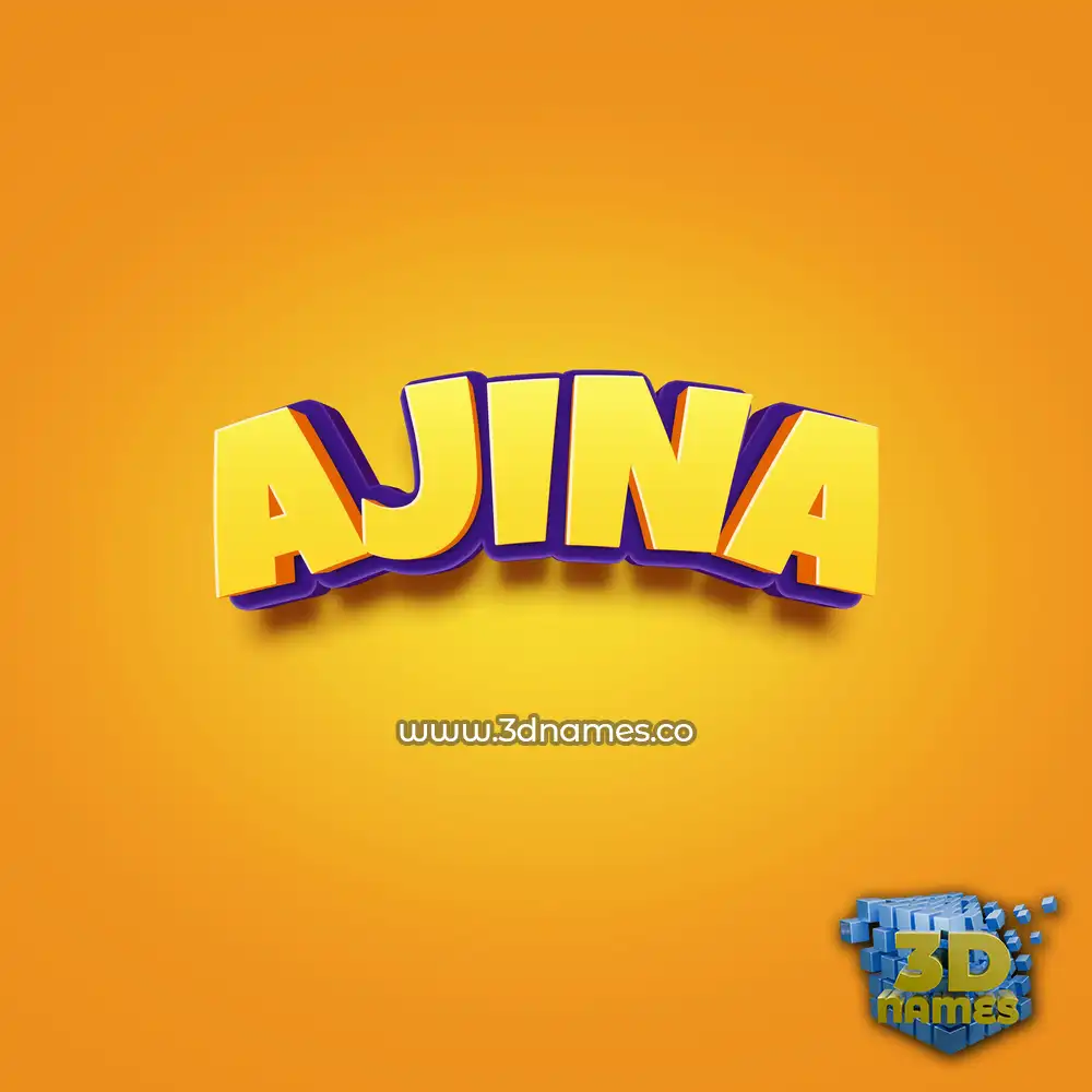 ajina in Orange Toon style - 3D name wallpaper