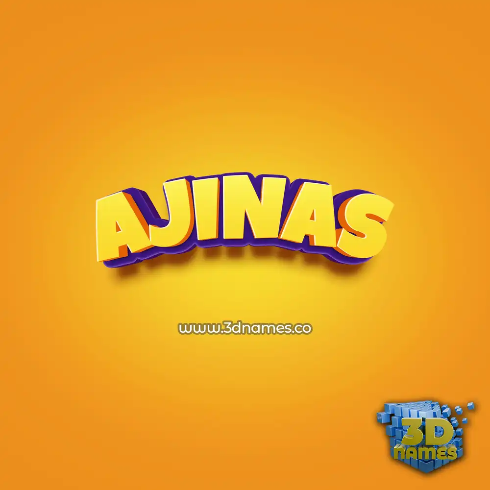 ajinas in Orange Toon style - 3D name wallpaper