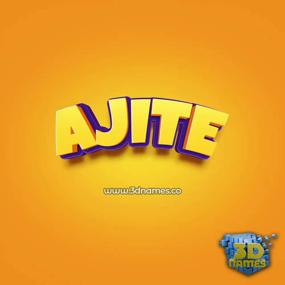 ajite in Orange Toon style - 3D name wallpaper