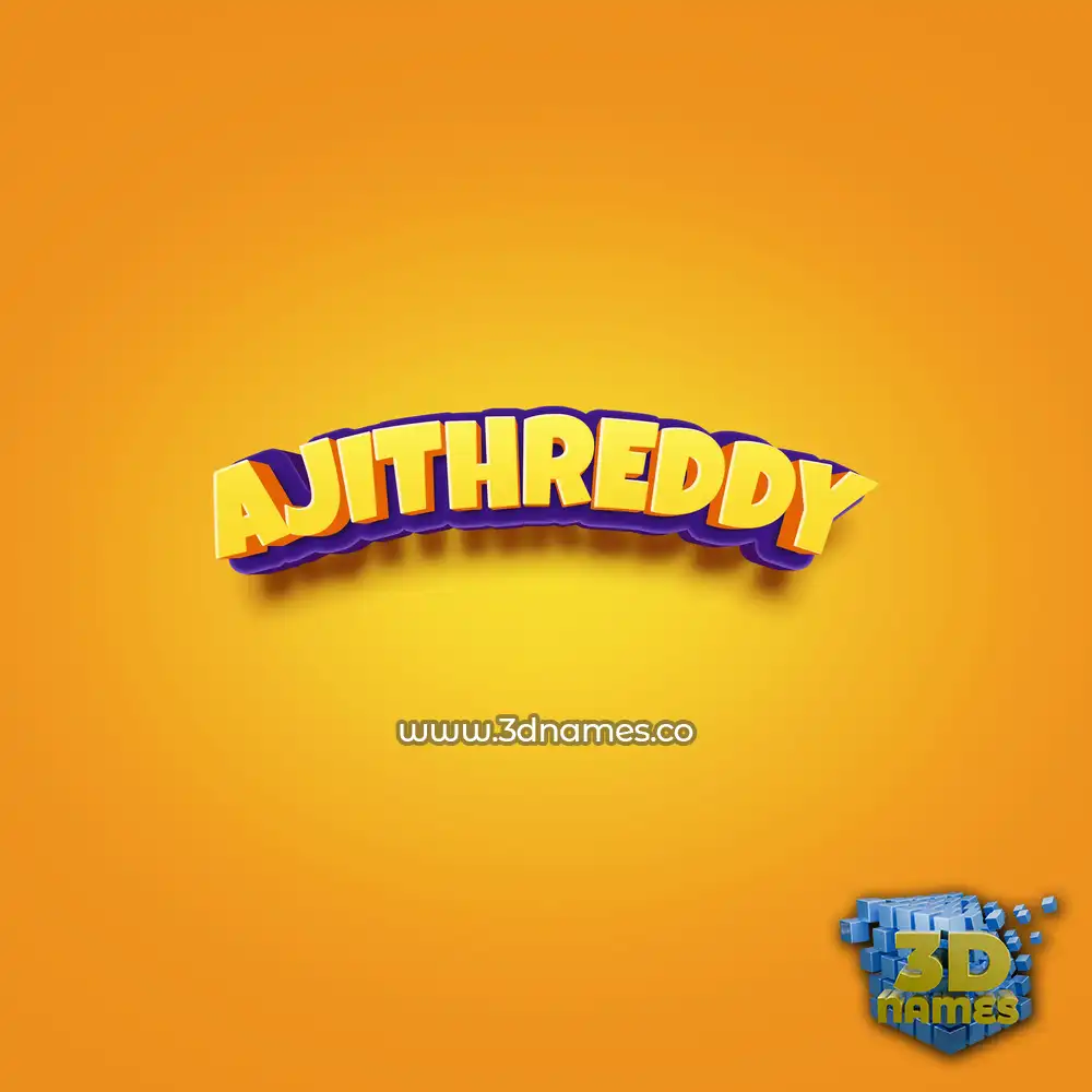 ajithreddy in Orange Toon style - 3D name wallpaper