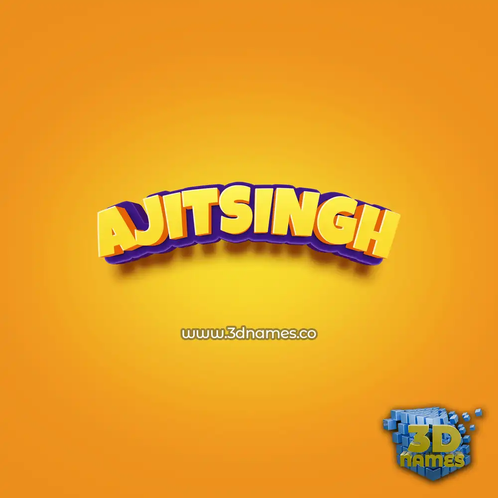 ajitsingh in Orange Toon style - 3D name wallpaper