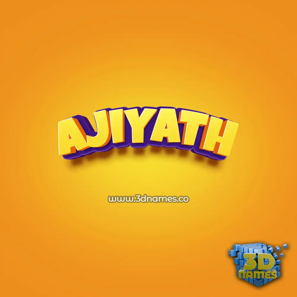 ajiyath in Orange Toon style - 3D name wallpaper