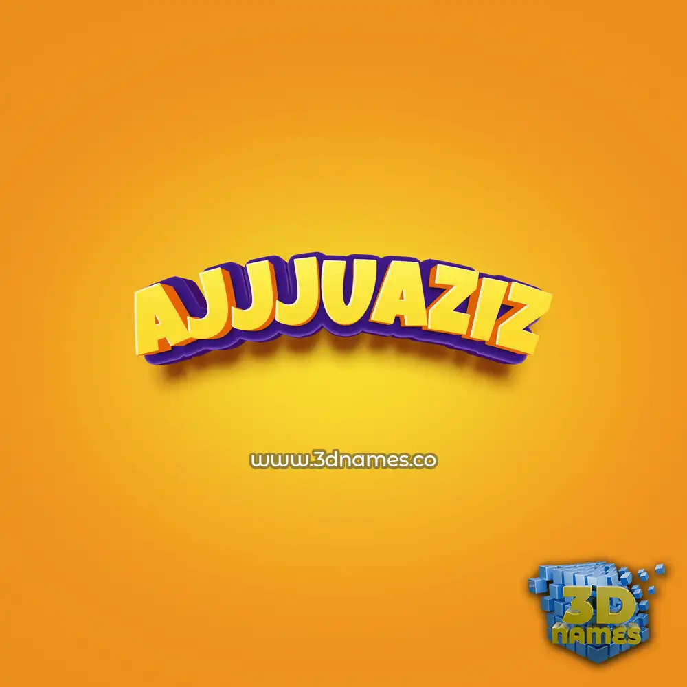 ajjjuaziz in Orange Toon style - 3D name wallpaper