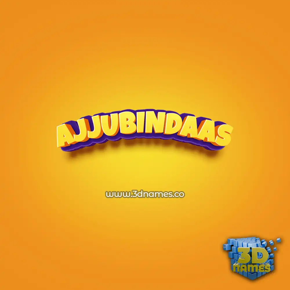 ajjubindaas in Orange Toon style - 3D name wallpaper