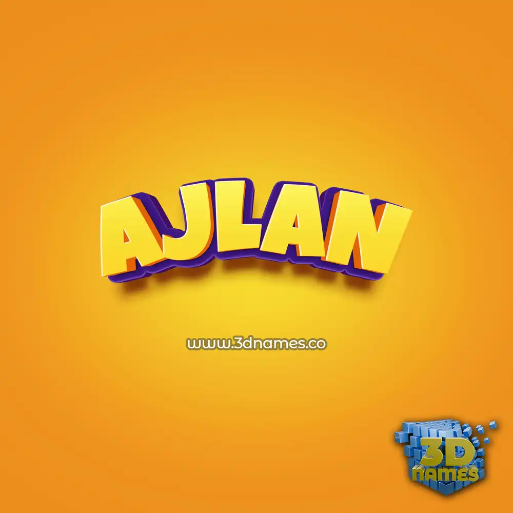 ajlan in Orange Toon style - 3D name wallpaper