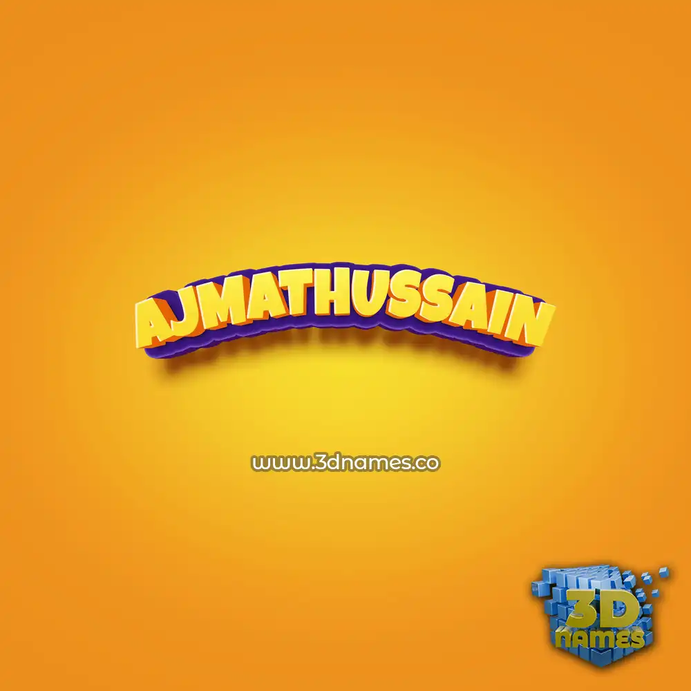 ajmathussain in Orange Toon style - 3D name wallpaper