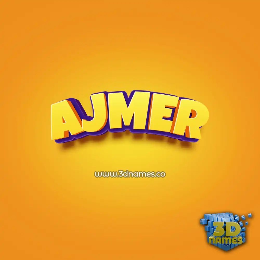 ajmer in Orange Toon style - 3D name wallpaper