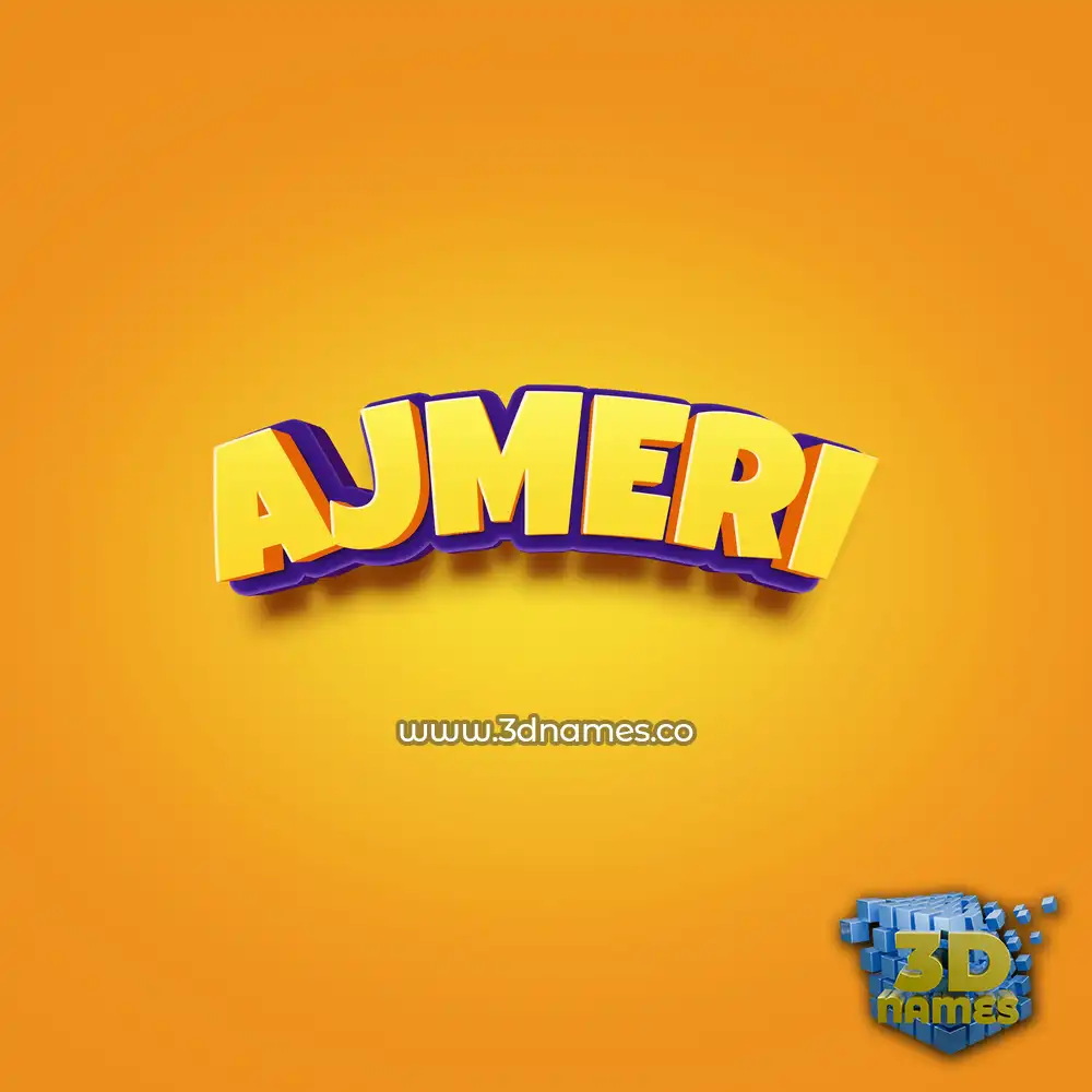 ajmeri in Orange Toon style - 3D name wallpaper