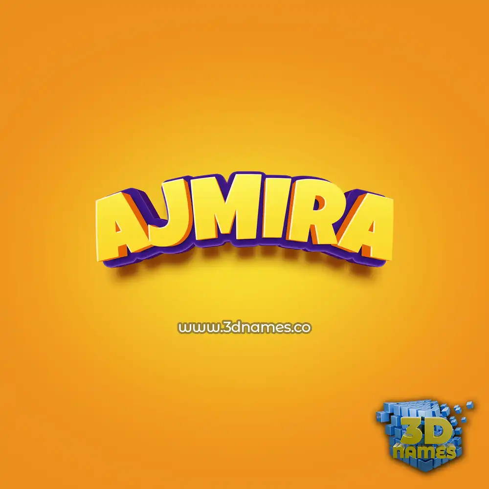 ajmira in Orange Toon style - 3D name wallpaper