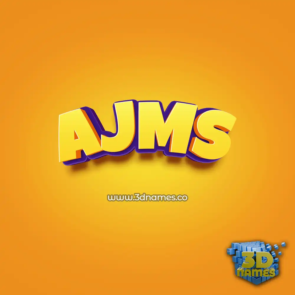 ajms in Orange Toon style - 3D name wallpaper