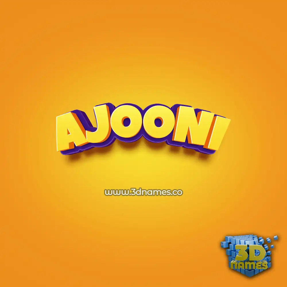 ajooni in Orange Toon style - 3D name wallpaper