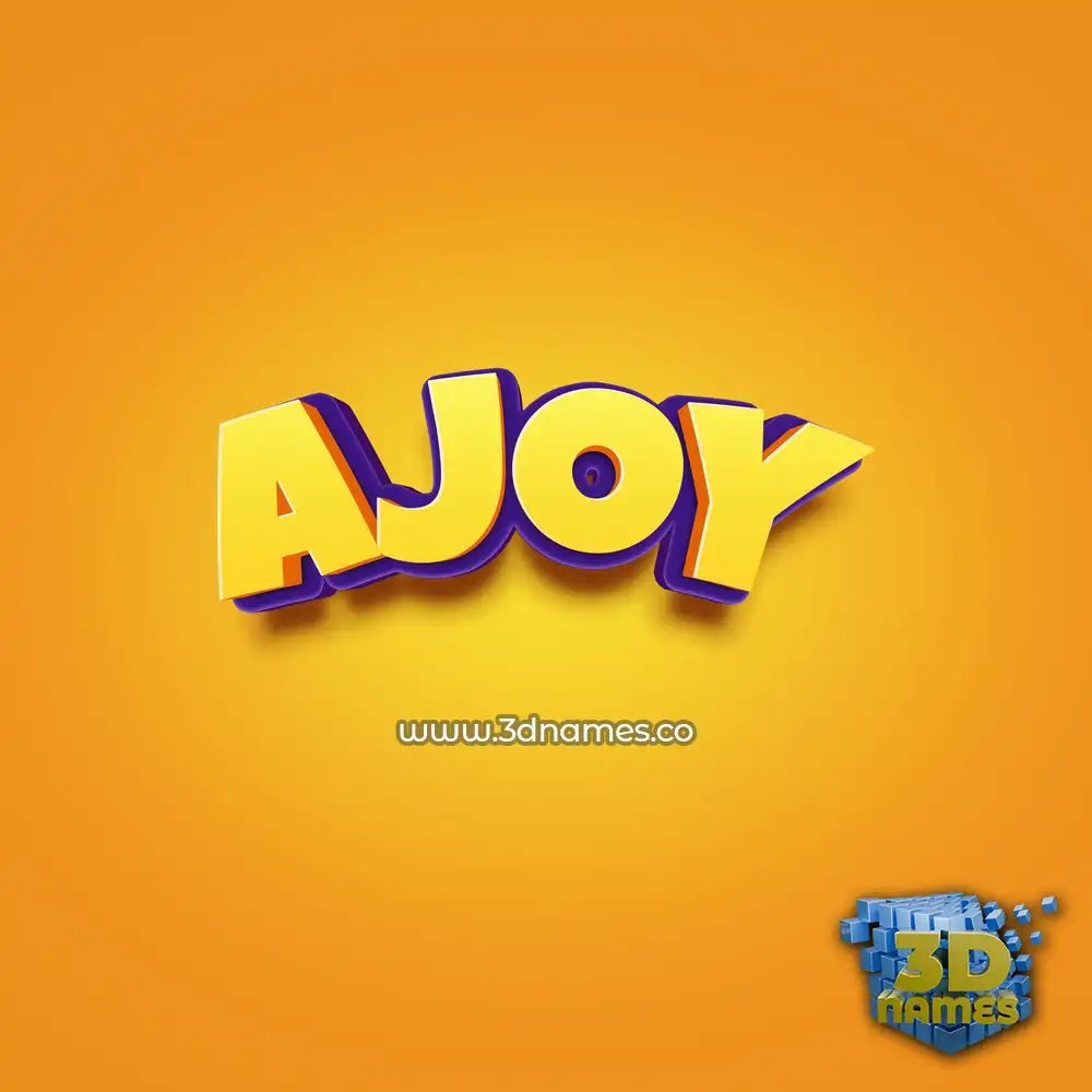ajoy in Orange Toon style - 3D name wallpaper