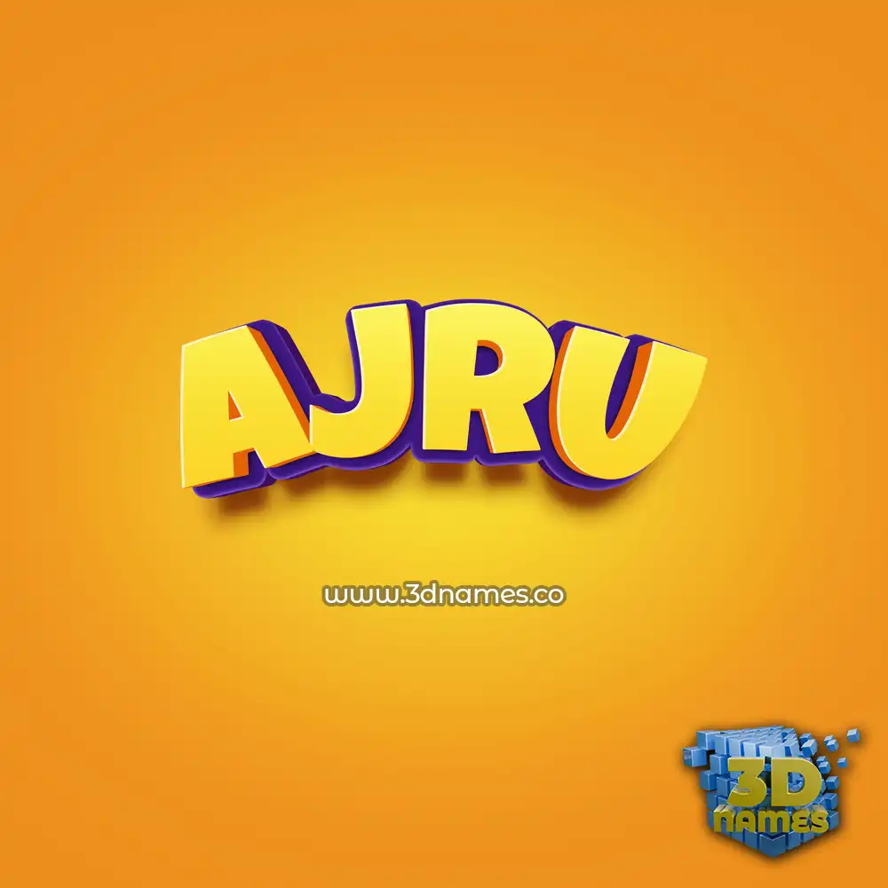 ajru in Orange Toon style - 3D name wallpaper
