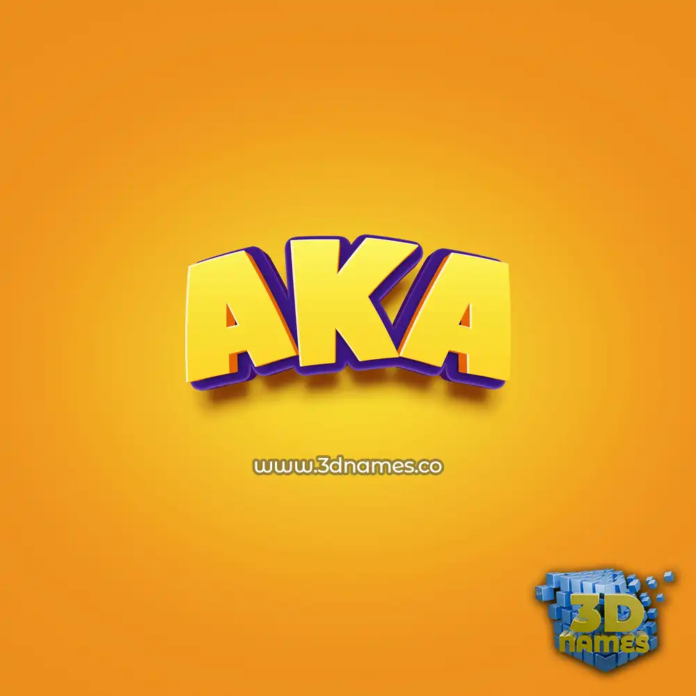 aka in Orange Toon style - 3D name wallpaper