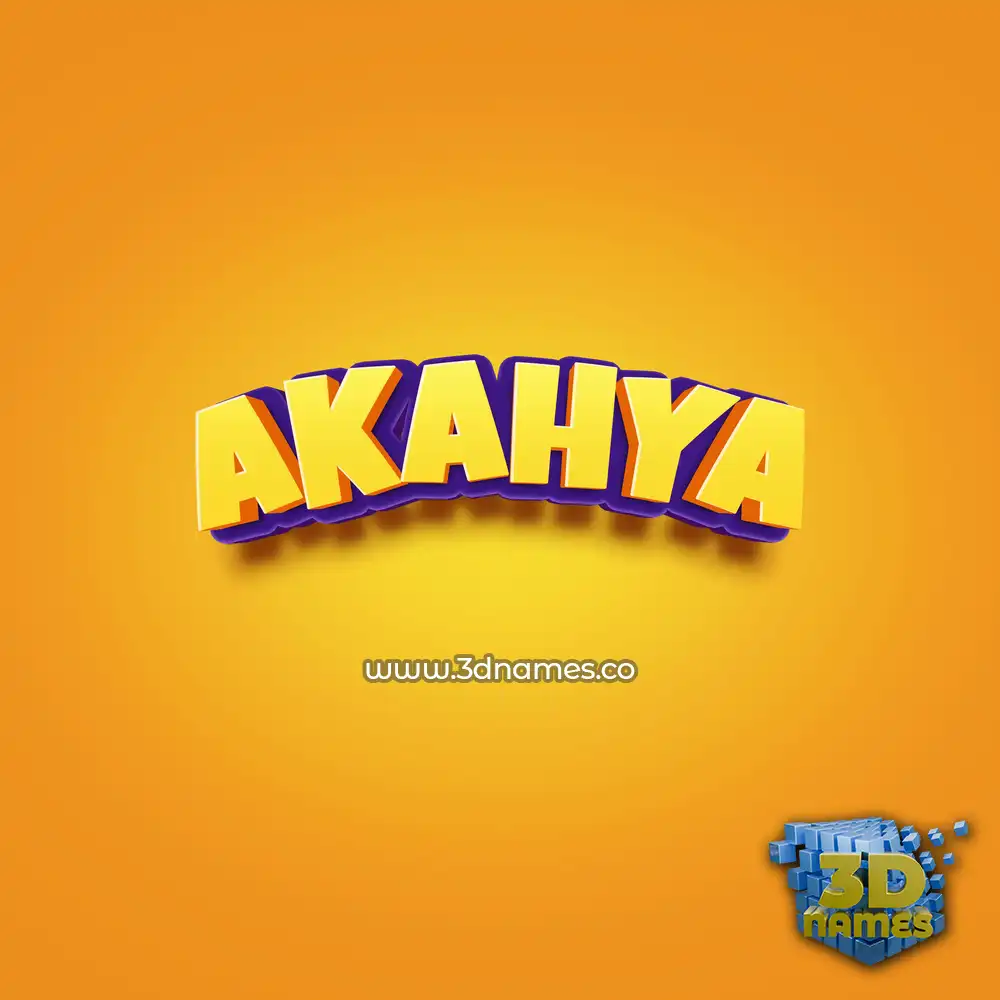 akahya in Orange Toon style - 3D name wallpaper
