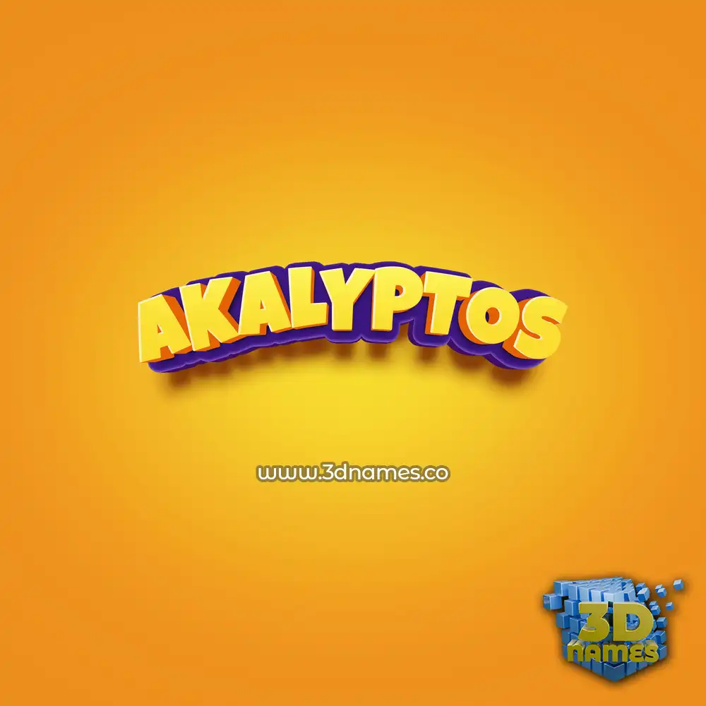 akalyptos in Orange Toon style - 3D name wallpaper