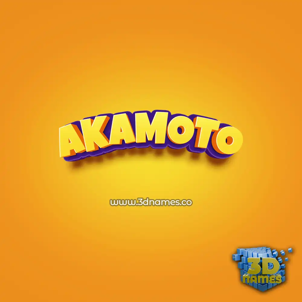 akamoto in Orange Toon style - 3D name wallpaper