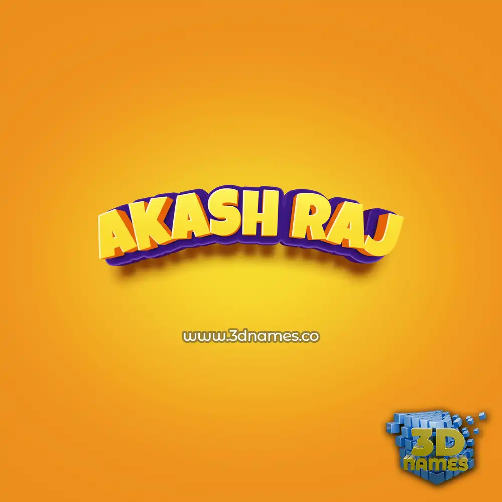 akash raj in Orange Toon style - 3D name wallpaper