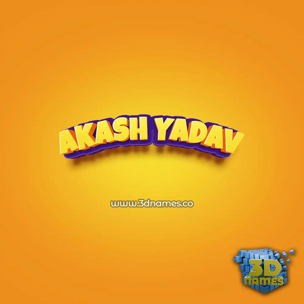 akash yadav in Orange Toon style - 3D name wallpaper