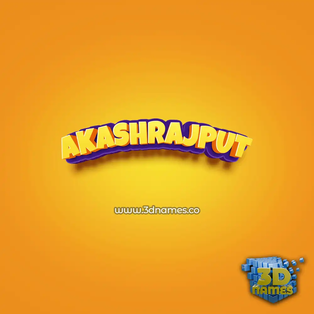 akashrajput in Orange Toon style - 3D name wallpaper