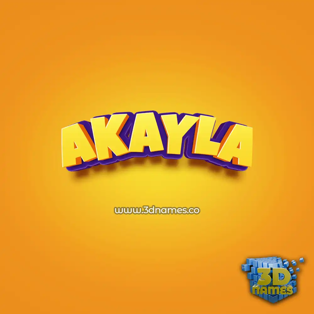 akayla in Orange Toon style - 3D name wallpaper