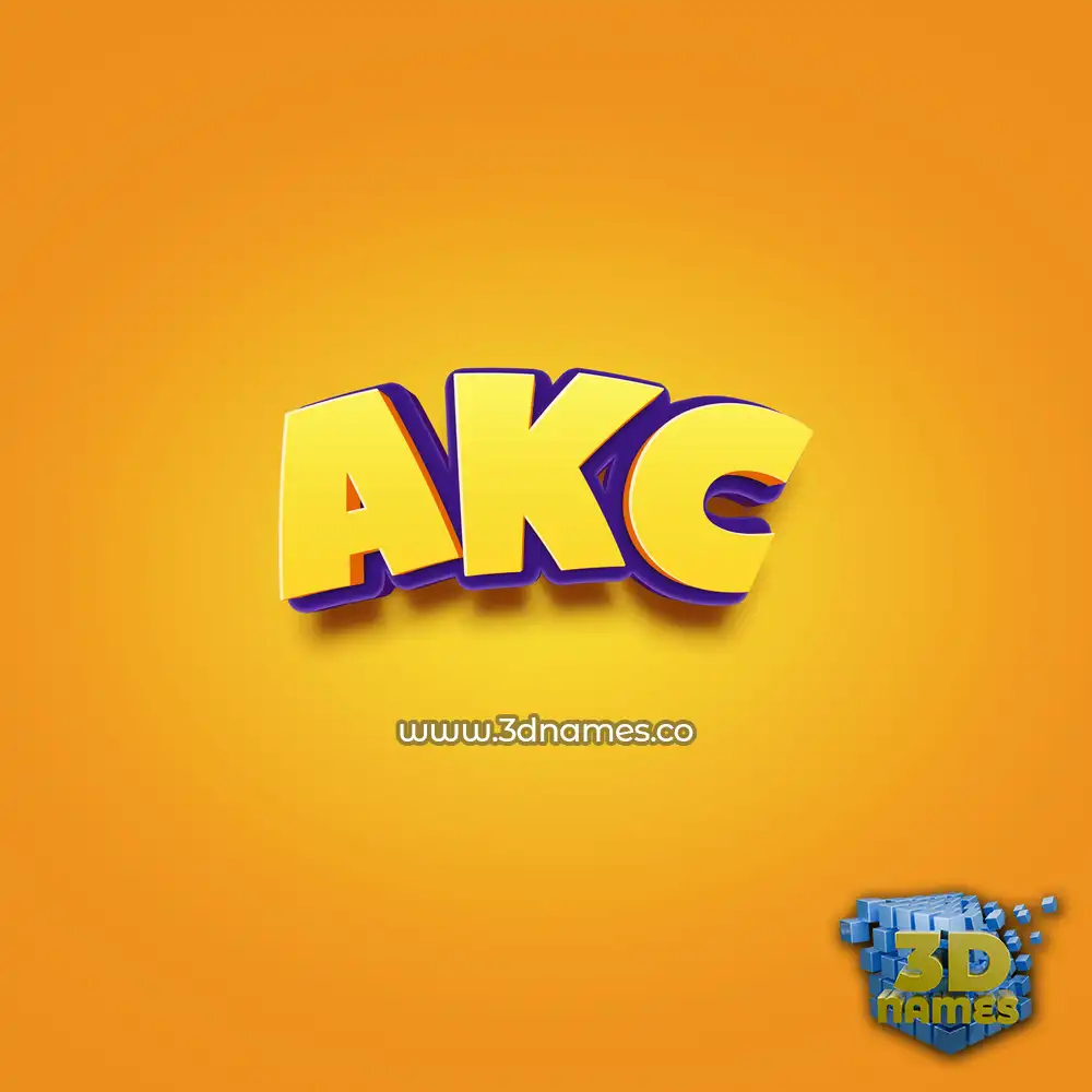 akc in Orange Toon style - 3D name wallpaper