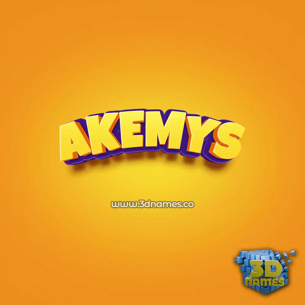 akemys in Orange Toon style - 3D name wallpaper