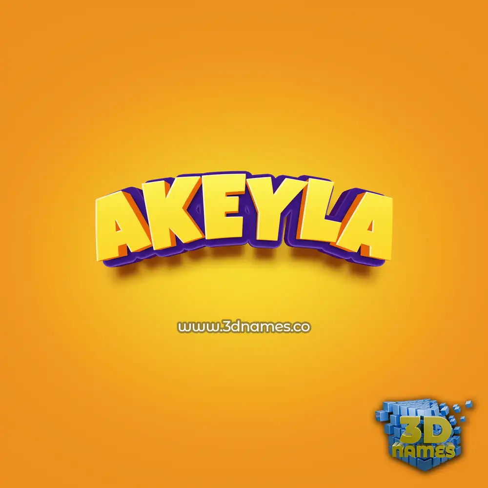 akeyla in Orange Toon style - 3D name wallpaper