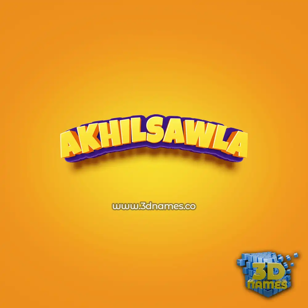 akhilsawla in Orange Toon style - 3D name wallpaper