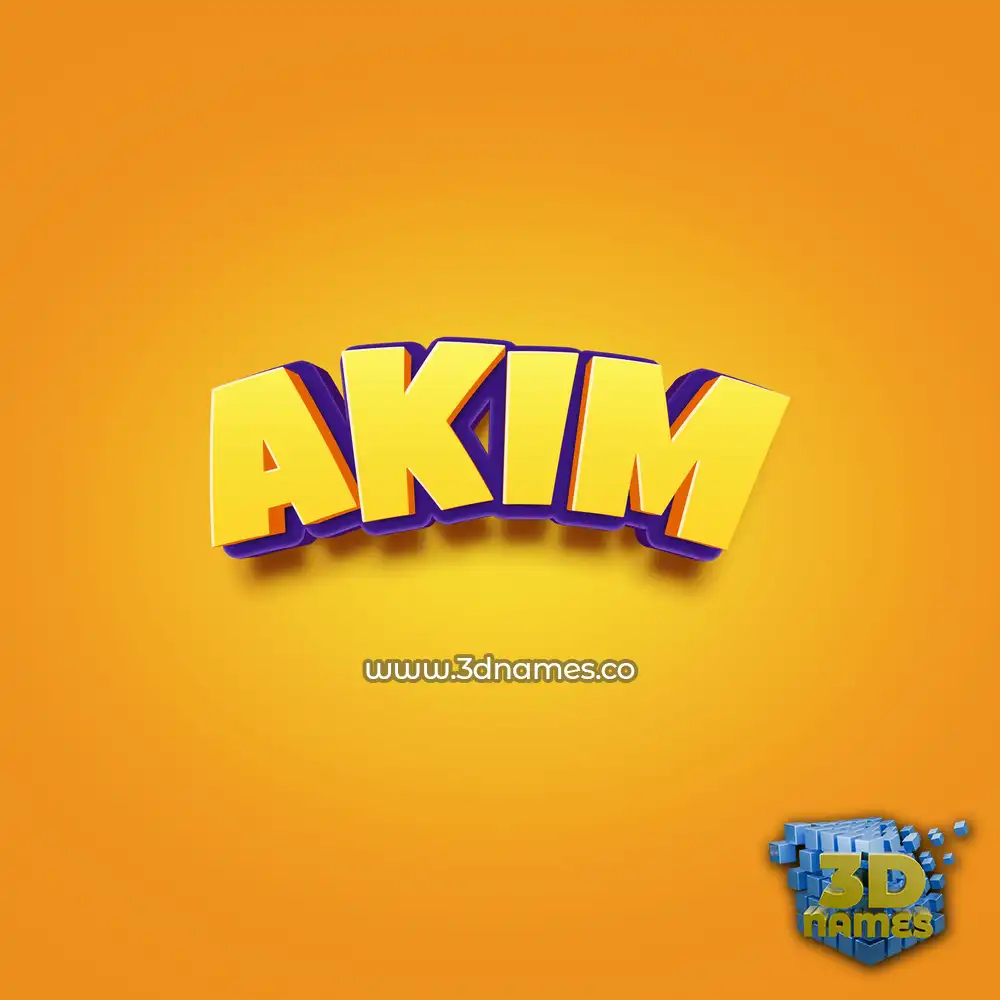 akim in Orange Toon style - 3D name wallpaper