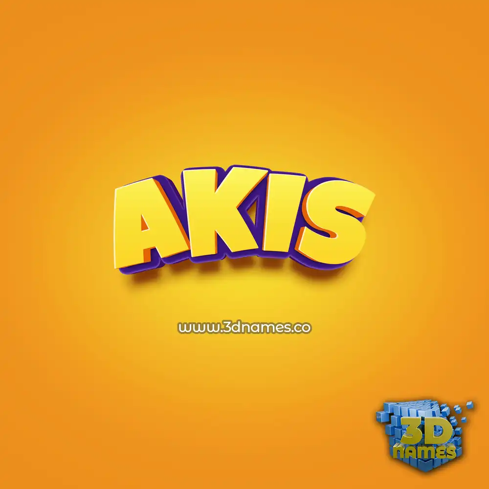 akis in Orange Toon style - 3D name wallpaper