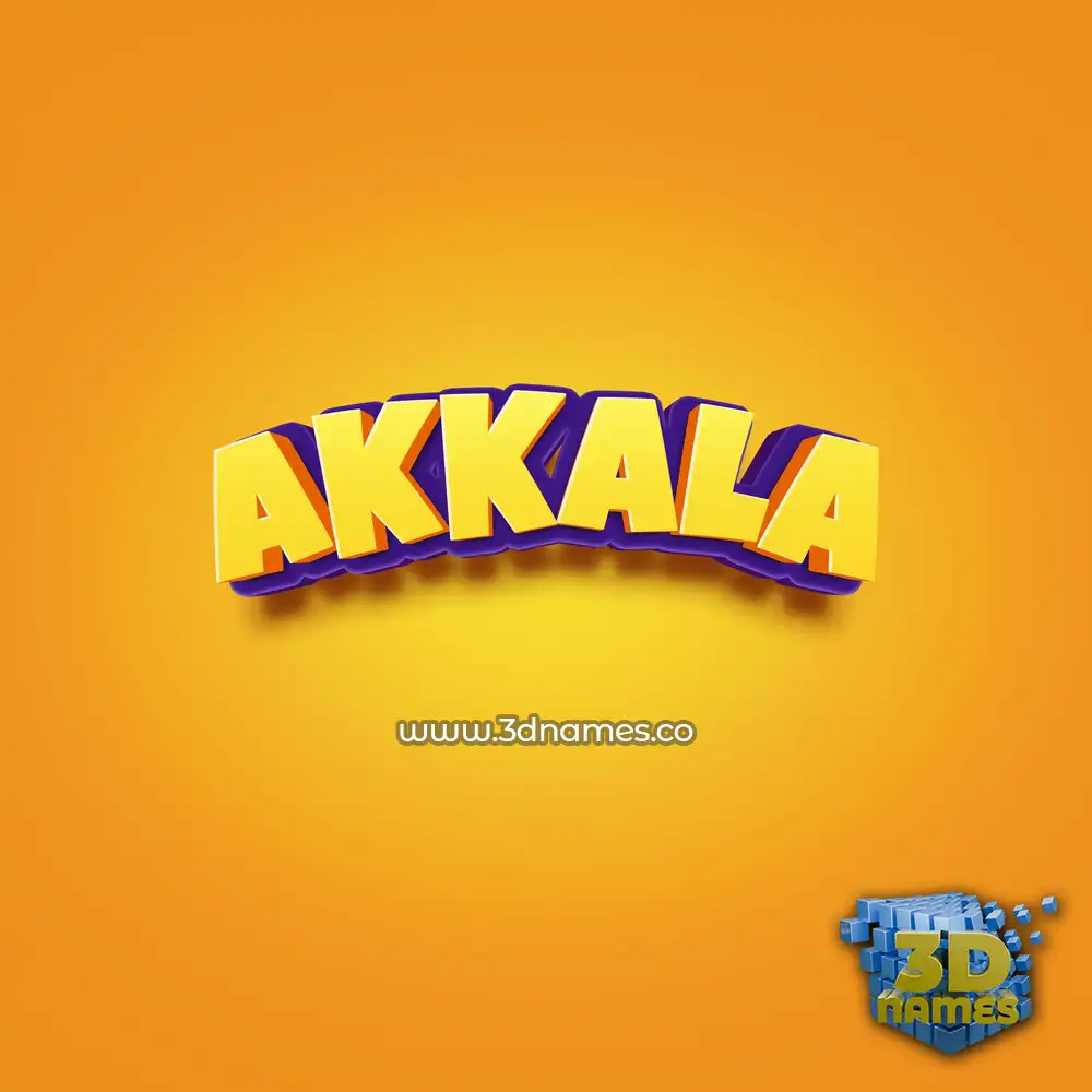akkala in Orange Toon style - 3D name wallpaper