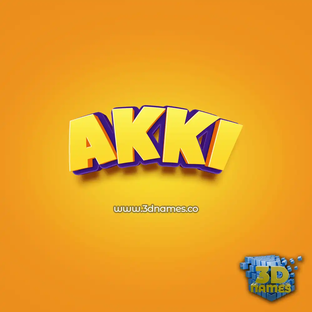 akki in Orange Toon style - 3D name wallpaper