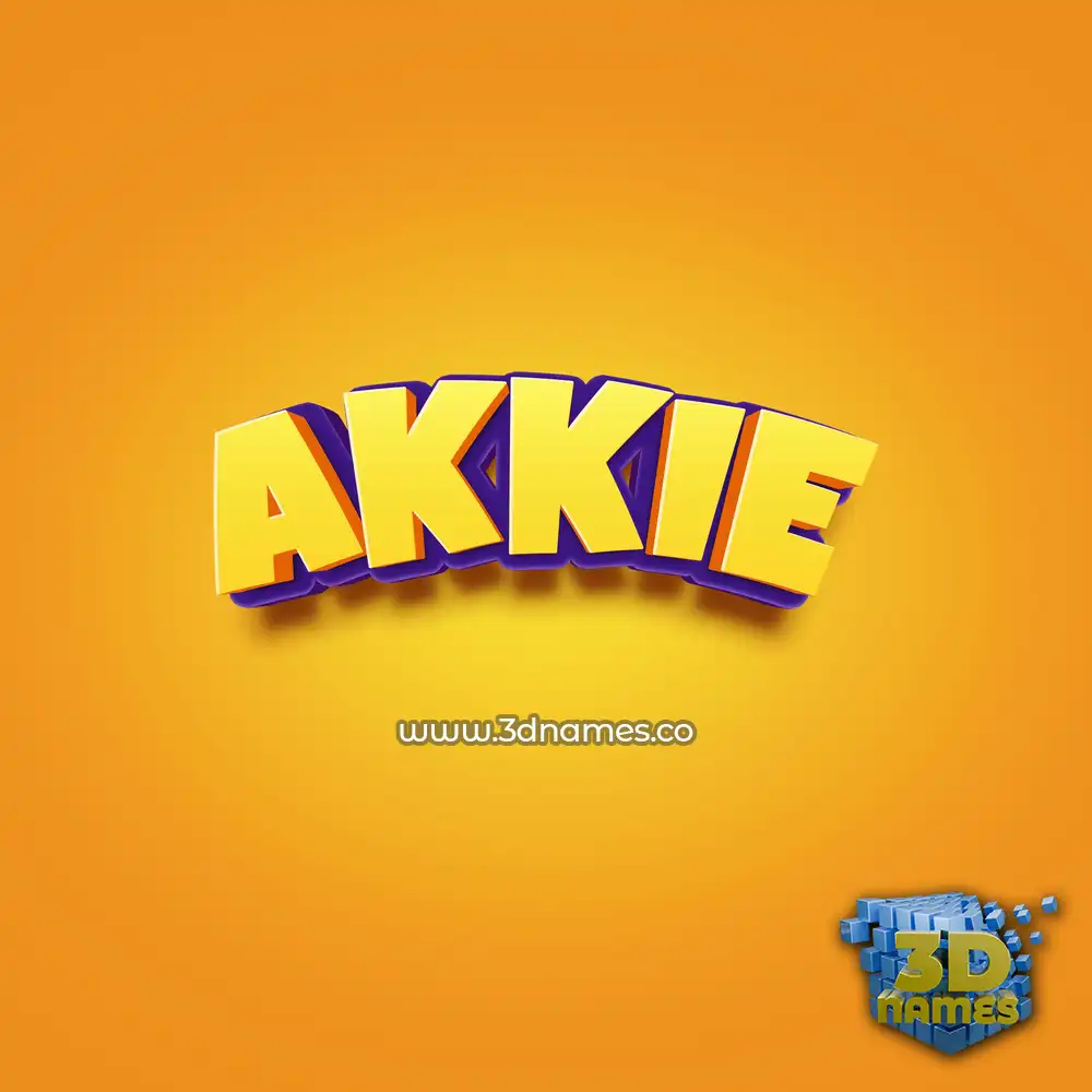 akkie in Orange Toon style - 3D name wallpaper