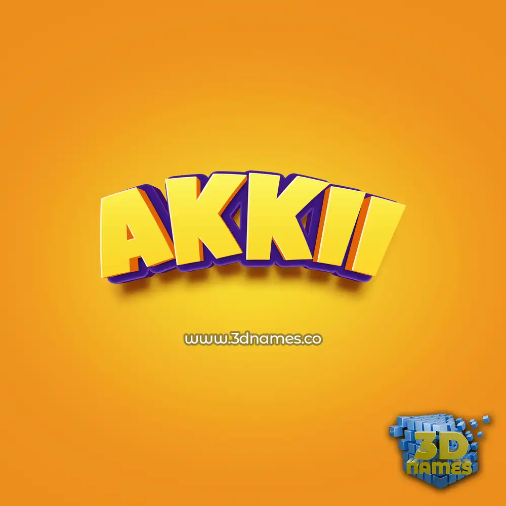 akkii in Orange Toon style - 3D name wallpaper