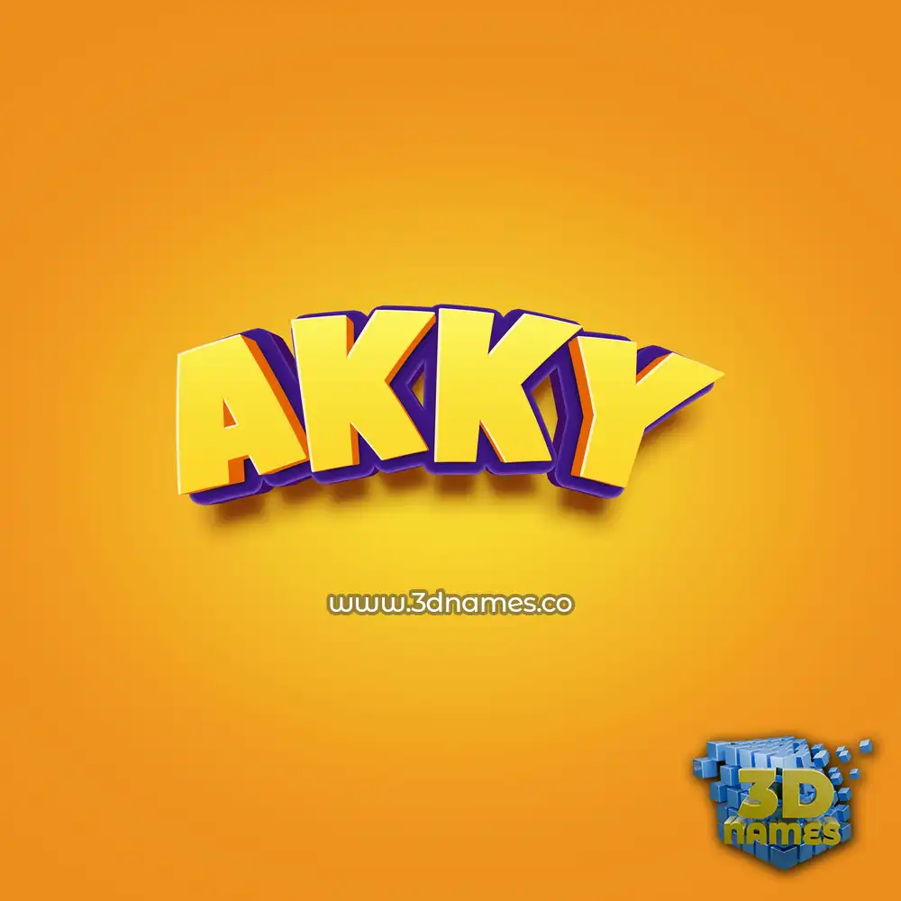 akky in Orange Toon style - 3D name wallpaper