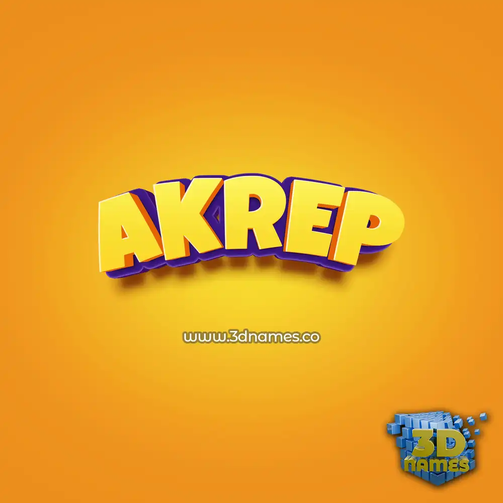 akrep in Orange Toon style - 3D name wallpaper